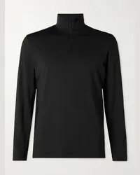 LULULEMON Maglia in jersey riciclato stretch con logo applicato e mezza zip Nero