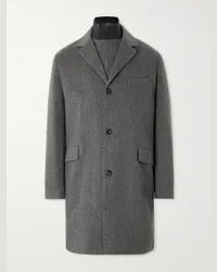 Loro Piana Cappotto in cashmere Storm System® con finiture in camoscio Martingala Grigio