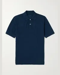 Drake's Polo in cotone piqué Blu