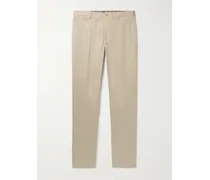 Pantaloni slim-fit in gabardine di misto cotone