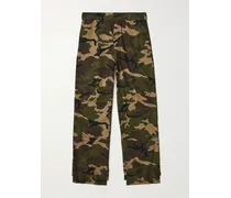 Pantaloni a gamba dritta in cotone con stampa camouflage