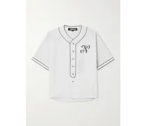 Camicia oversize in jersey di cotone con logo ricamato