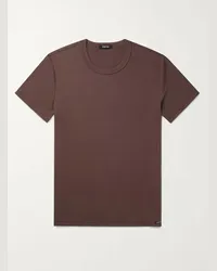 Tom Ford T-shirt in jersey di cotone stretch Marrone