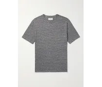 T-shirt in misto cotone e lino a righe