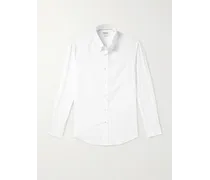 Camicia in popeline di cotone con collo button-down