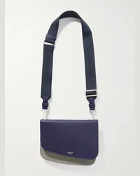 Ferragamo Borsa a tracolla in pelle pieno fiore color-block Blu