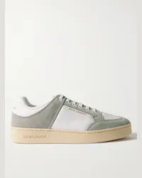 Saint Laurent Sneakers in pelle traforata e camoscio SL/61 Grigio