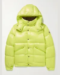 Moncler Coutard Quilted Glossed-Shell Hooded Down Jacket Giallo