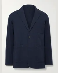 Hartford Blazer destrutturato in cotone seersucker Jobby Blu