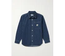 Overshirt in denim a righe hickory Orlean
