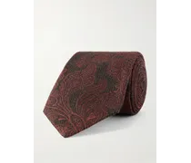 Cravatta in misto seta e lana jacquard, 8 cm