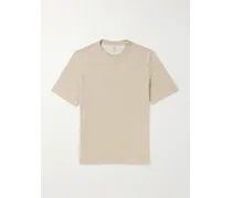 T-shirt in jersey di misto lino e cotone fiammato