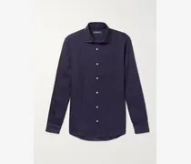 Cutaway-Collar Linen Shirt