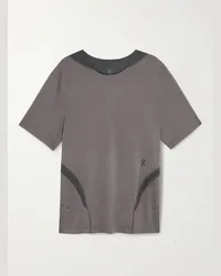 ON Running POST ARCHIVE FACTI T-shirt in mesh e jersey stretch con stampa Grigio