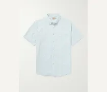 Camicia in misto canapa stampato con collo button-down Breeze