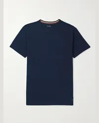 Paul Smith T-shirt slim-fit in jersey di cotone con logo applicato Blu