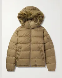 Moncler Piumino trapuntato in shell con finiture in peluche Mayaf Neutri