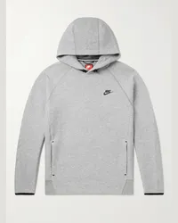 Nike Felpa in Tech Fleece di misto cotone con cappuccio e logo Grigio