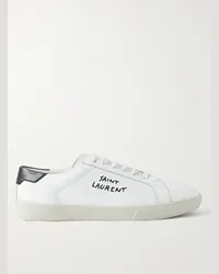 Saint Laurent Sneakers in pelle con logo ricamato SL/06 Court Classic Bianco