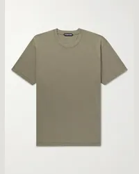 Tom Ford T-shirt in jersey di misto lyocell e cotone Verde