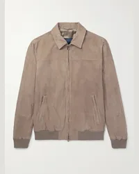 Thom Sweeney Bomber in camoscio con zip Neutri