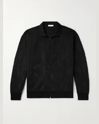 Valentino Garavani Felpa in maglia jacquard con zip Nero