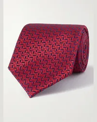 Charvet Cravatta in seta jacquard, 8,5 cm Rosso