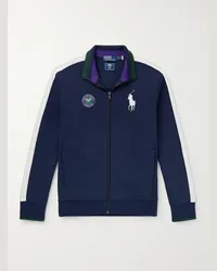 Ralph Lauren Wimbledon Giacca sportiva in jersey di misto cotone con finiture in mesh Blu