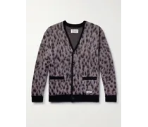 Cardigan in maglia jacquard leopardata