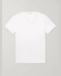 James Perse T-shirt in jersey di cotone pettinato Bianco