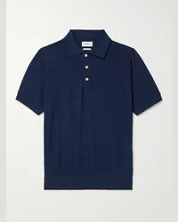 Oliver Spencer Polo in maglia a coste Glendale Blu