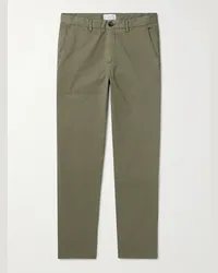 MR P. Pantaloni chino slim-fit a gamba dritta in twill di misto cotone Verde