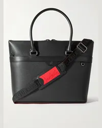 Christian Louboutin Tote bag in pelle pieno fiore con finiture in gomma Kabiker 2.0 Nero