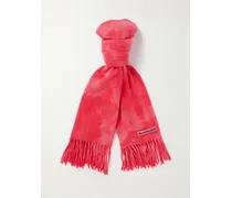 Acne Studios Sciarpa in lana tie-dye con frange Canada Rosa