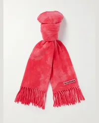 Acne Studios Sciarpa in lana tie-dye con frange Canada Rosa