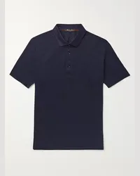 Loro Piana Polo in jersey di lino Blu