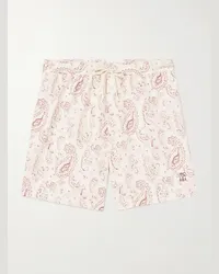 Brunello Cucinelli Shorts da mare a gamba dritta con stampa paisley Rosa