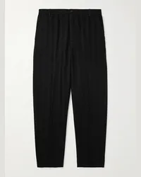 Missoni Pantaloni a gamba affusolata in misto cotone jacquard Raschel Nero