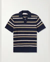 MR P. Polo slim-fit in maglia a righe Jonny Blu