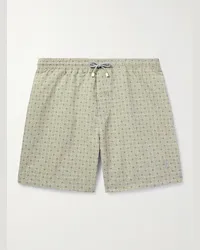 Brunello Cucinelli Shorts da mare medi a gamba dritta stampati Verde