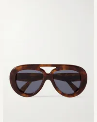 Loewe Occhiali da sole in acetato tartarugato stile aviator Curvy Tartarugato