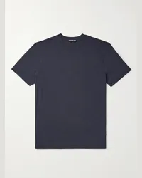 Tom Ford T-shirt in jersey di misto lyocell e cotone Blu