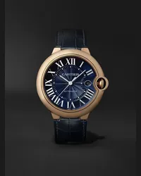 Cartier Orologio automatico 42 mm in oro rosa 18 carati con cinturino in alligatore Ballon Bleu de , N. rif. WGBB0036 Blu