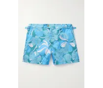 Shorts da mare corti slim-fit con stampa floreale