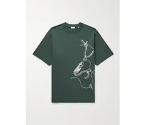 Burberry T-shirt in jersey di cotone con stampa Verde