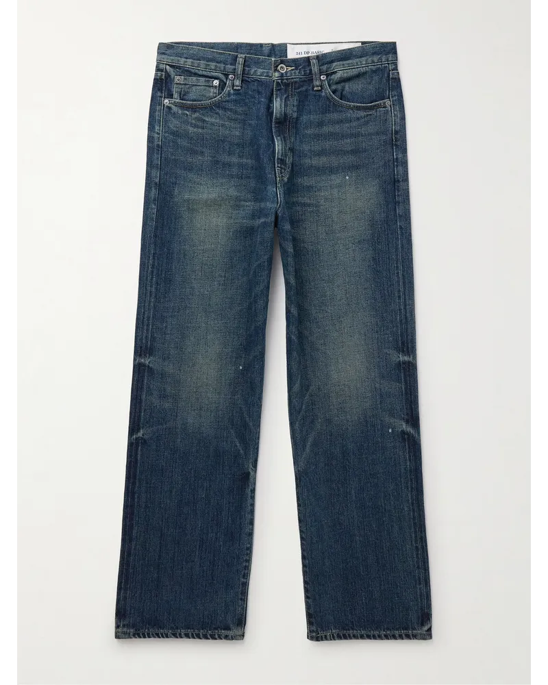 Neighborhood Jeans a gamba dritta in denim cimosato Blu