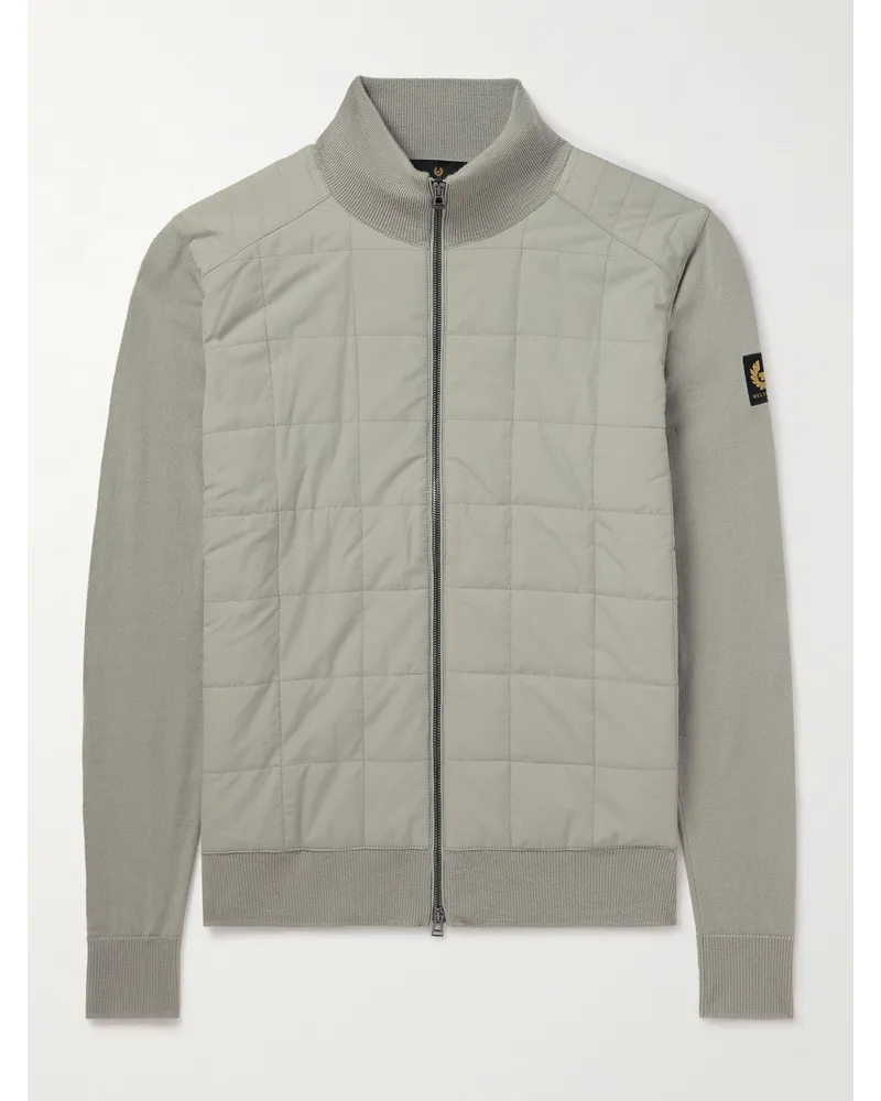 Belstaff Cardigan in lana e shell trapuntato Kelbrook Grigio