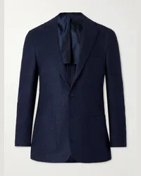 Kiton Giacca in misto lana, lino e seta Blu