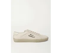 Sneakers in tela effetto consumato con logo ricamato e finiture in pelle SL/06 Court Classic