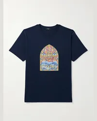 Dime T-shirt in jersey di cotone con logo Holy Blu